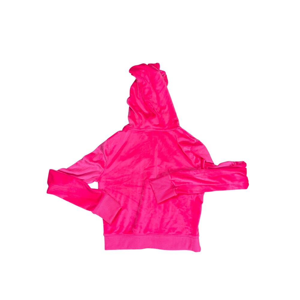 Aerie Pink Velour Cropped Zip Hoodie Womens Small Barbie Y2K Velvet Jacket - Picture 2 of 4